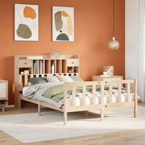 Letto libreria senza materasso 140x190 cm in legno di pino