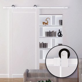 Kit per Porta Scorrevole con Binario 183 cm in Acciaio Bianco...
