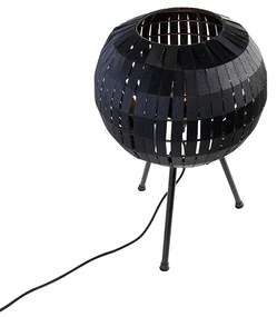 Lampada da tavolo moderna a treppiede nera - Zoë