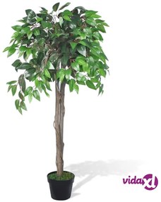 vidaXL Albero di Ficus Artificiale con Vaso 110 cm
