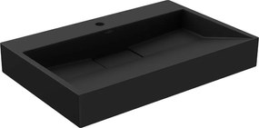 Mexen Ava lavabo da appoggio in conglomerato 1/O 70 x 46 cm, nero - 23017071