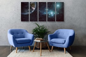 Quadri 5 pezzi – Pianeta nello spazio