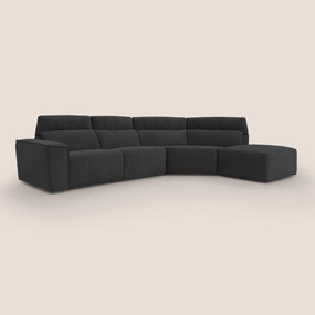Clark Divano angolare con opzione relax elettrico in tessuto smacchiabile impermeabile T17 nero