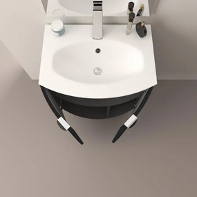 Mobile sottolavabo e lavabo Onda grigio grafite L 70 x H 70 x P 51 cm