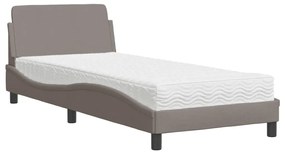 Letto con materasso tortora 90x200 cm in tessuto