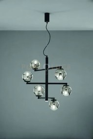 Lampadario sospeso gizah 6 luci nero so.gizah-nero