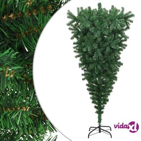 vidaXL Albero di Natale Artificiale Capovolto con Supporto Verde 180 cm PVC