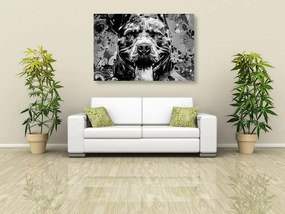 Quadro su tela – Illustrazione di cane in bianco e nero