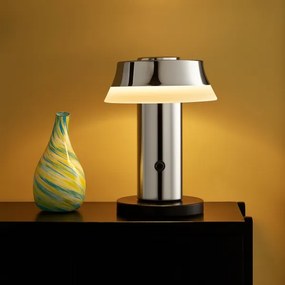 Brilliant - Lampada da tavolo LED KINICH, dimmerabile e ricaricabile, con controllo touch, LED 2,5W/5V 2700K cromo lucido