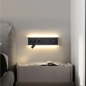 Brilagi-LED Lampada da parete orientabile con porta USB NOCTIS LED/3W/230V+LED/9W nera