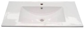 Mobile bagno sospeso 80 cm con colonna, lavabo e specchio rovere - Dakota 96250