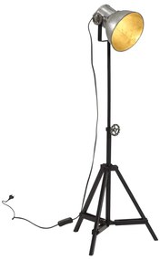 Lampada Da Terra 25 W Argento Vintage 35x35x65/95 Cm E27 /