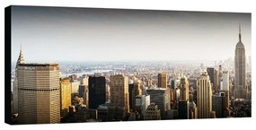 Stampa su tela Foggy New York skyline, multicolore 190 x 90 cm