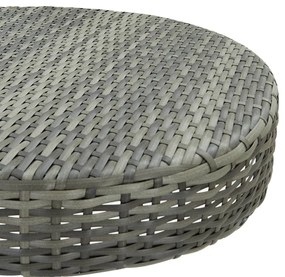 Tavolo da giardino grigio 60,5x106 cm in polyrattan