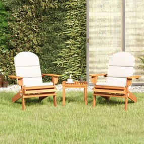Set Salotto Da Giardino Adirondack 3pz Legno Massello Di Acacia /