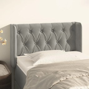 Testiera Ad Orecchio Grigio Chiaro 83x16x78/88 Cm İn Velluto /