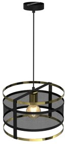 Lampadario su corda RIM 1xE27/60W/230V nero/oro