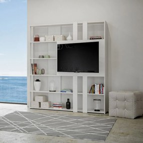 Libreria Multifunzionale Porta TV Kato 178x204x36 cm, Libreria L / Bianco Frassino