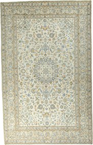 Kashan Tappeto 490x300 Beige (Iran) Annodato A Mano