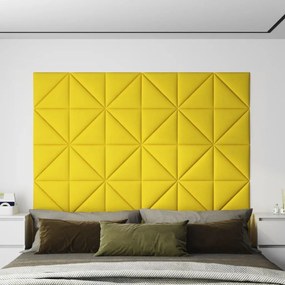 Pannelli Murali 12 Pz Giallo Chiaro 30x30 Cm Tessuto 0,54 M² /