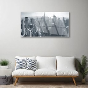 Quadro su vetro Case di città 100x50 cm