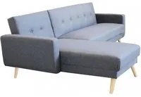 Divano Letto con penisola in Tessuto cm 176x84x84 - JAMES Colore: Grigio scuro