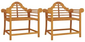 Sedie da Giardino 2 pz 91x62x94 cm in Legno Massello di Teak