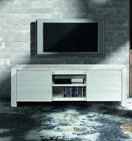 Porta TV abete bianco spazzolato 165&#215;45 cm H 55 cm