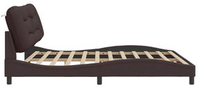 Giroletto con testiera marrone scuro 200x200 cm in tessuto