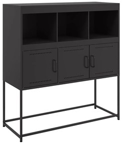 Credenza nera 100,5x39x107 cm in acciaio