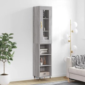 Credenza grigio sonoma 34,5x34x180 cm in legno multistrato