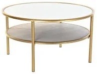Tavolino da Caffè DKD Home Decor Glamour Dorato Metallo Specchio 87 x 87 x 48 cm