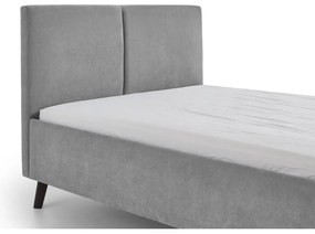 Letto matrimoniale imbottito grigio con rete inclusa 140x200 cm Piano – Meise Möbel