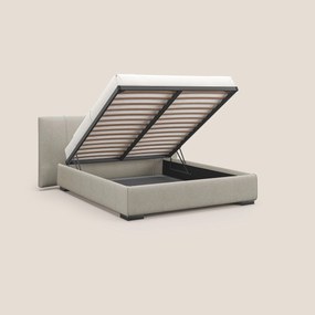 Omero letto imbottito contenitore sfoderabile in tessuto fiammato impermeabile T14 tortora