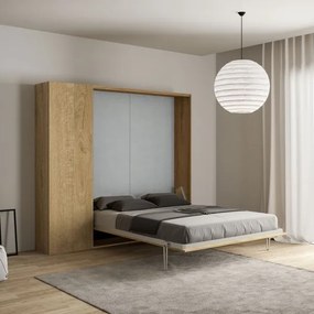 Letto a scomparsa matrimoniale 160 cm con colonna Quercia KENTARO
