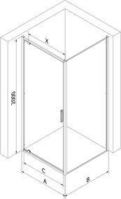 Mexen Exo-BR cabina doccia ribaltabile 100 x 100 cm, trasparente, nera - 8181-100-100-70-00