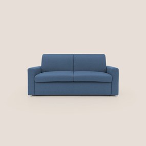 Kansas Divano letto matrimoniale alto 20 cm in tessuto impermeabile misto cotone T13 blu