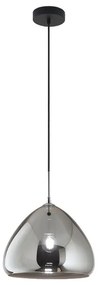 Lampadario Glamour Glow D.35 cromo paralume fumo E27 LA MIA LUCE