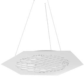 Lampada a sospensione esagonale LED 46W 3000K metallo bianco opaco ALVEARE 68 cm