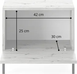 Comodino Cannettato 46 Cm 1 Anta Tortora Piedini Oro Zenith