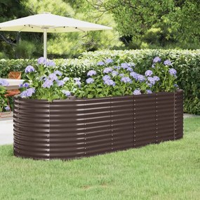 Letto Giardino Acciaio Verniciato Polvere 249x100x68 Cm Marrone /