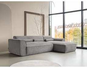 Divano angolare componibile in grigio chiaro (con penisola a destra) Flex Felix – Miuform