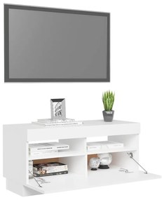 Mobile Porta TV con Luci LED Bianco 80x35x40 cm