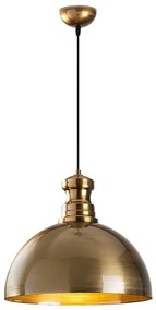 Lampadario dorato con paralume in metallo ø 40 cm Berceste – Opviq lights