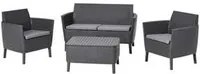 salottino 4 pezzi salemo lounge flat wicker graphite 4 posti fer444705