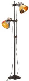 Lampada Da Pavimento Con 2 Paralumi Multicolore E27 /