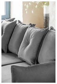 Divano letto angolare in velluto a coste grigio (variabile) Lazy Lukka - Miuform