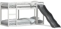 Letto a Castello Scivolo e Scala Bianco 75x190 cm Legno di Pino 3284249