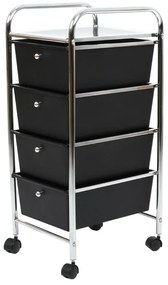 Scaffale mobile in plastica nero-argento 33x79 cm - Premier Housewares