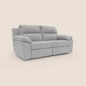 Romeo Divano relax con recliner elettrico in morbido tessuto impermeabile T02 grigio chiaro